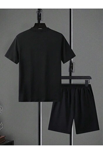 ACTIVE MODA -Men's Cotton Printed 777 Tshirt-Shorts Set 2-Pack Oversize Large Size