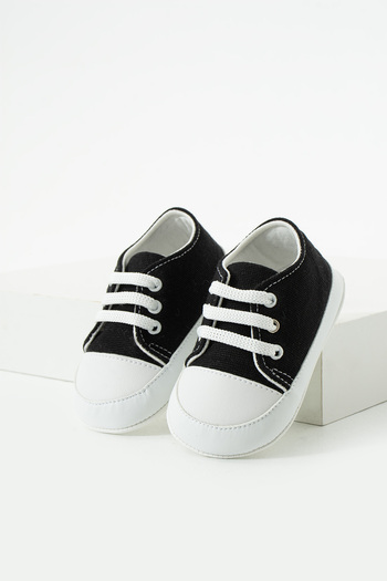 yummy kids First Step Anti-Skid Sole Linen Lace-Up Comfortable Baby Shoes Booties
