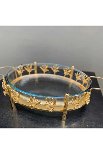 AZADE BAKIR Japongül Brass Oval Glass Presentation