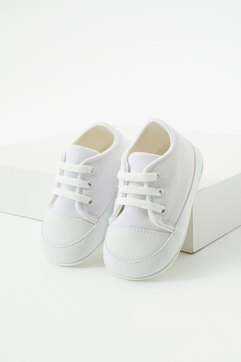yummy kids First Step Anti-Skid Sole Linen Lace-Up Comfortable Baby Shoes Booties