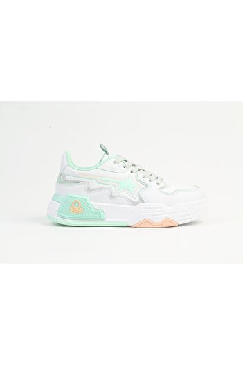 Benetton Unisex Sports Shoes |   White Green