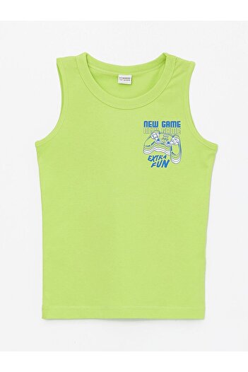 LC Waikiki Green Crew Neck Boys Tank Top and Swim Shorts