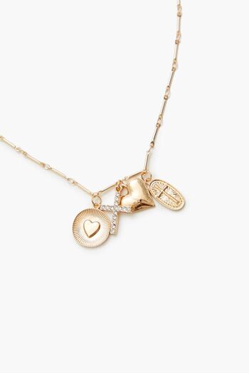Forever 21 Taşlı Kalp Charm Kolye