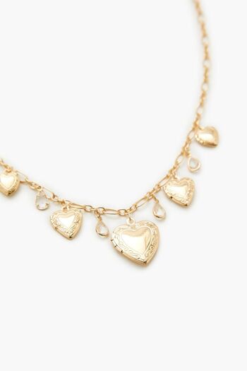 Forever 21 Kalp Madalyon Charm Kolye