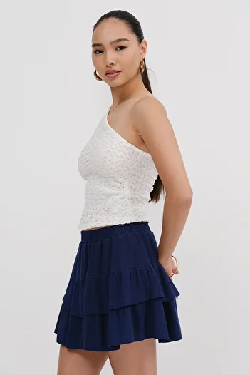 Addax One Shoulder Textured Blouse A0522