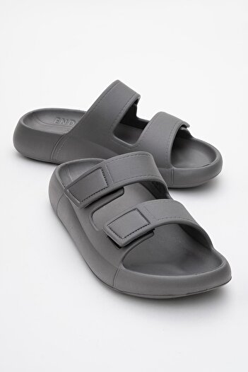 CCWAY AYAKKABI Men's Velcro Slippers Smoked