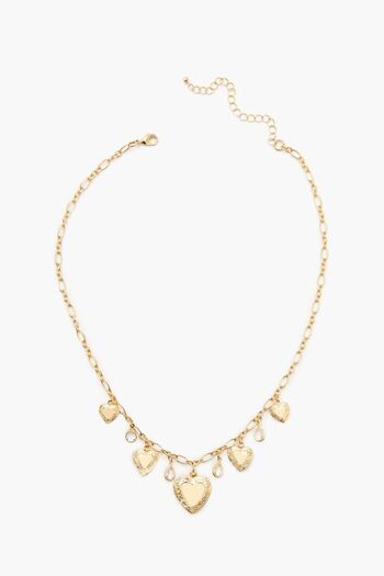 Forever 21 Kalp Madalyon Charm Kolye