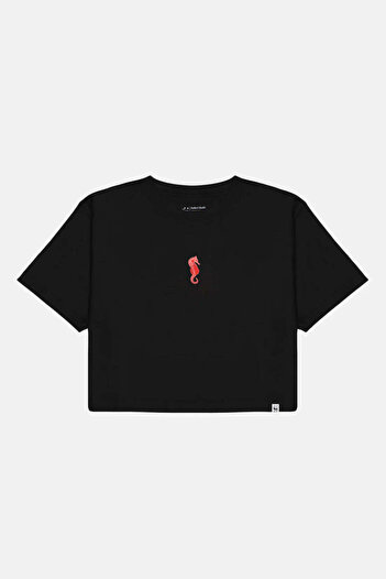 WWF Market T-Shirt Denizatı Lightweight Crop - Μαύρο