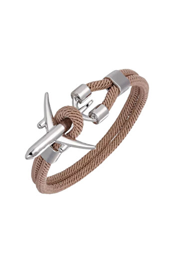 Tessero Men's bracelet made of paracord rope, textile, airplane-shaped model, anchor-type clasp, Tessero, br