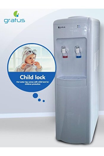 GRATUS Hot & Cold 2 Tap Top Loading Water Dispenser With Cabinet, 1 Year Full & 2 Year Compressor Wa