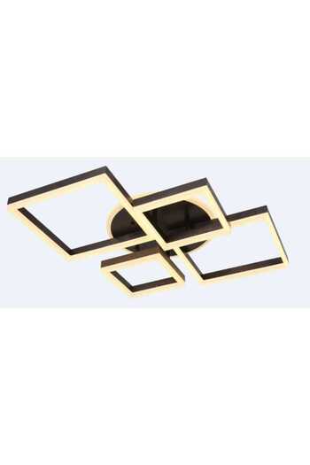 Sueva Square Led Chandelier With Wifi Remote Control 64cm Brown 2.4g Light/cold/warm/neutral Intensity