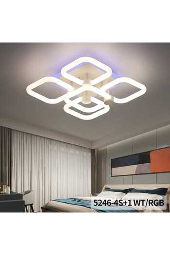 Jiju Candelabru LED, 5 pătrate, lumină RGB la 360 de grade, telecomandă 2.4G, lumină rece/caldă/neutră reglabilă