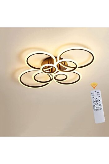 LightPlanet LED Chandelier 8 Circles Black 2.4G WiFi Remote Control with adjustable light/cold/warm/neutral