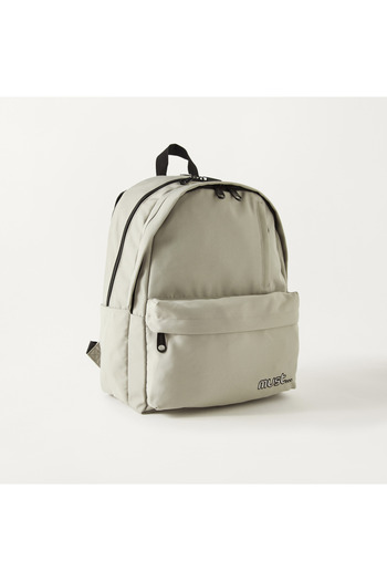 MUST Must Solid 16-inch Backpack with USB Port and Zip Closure - 32x19x42 cm