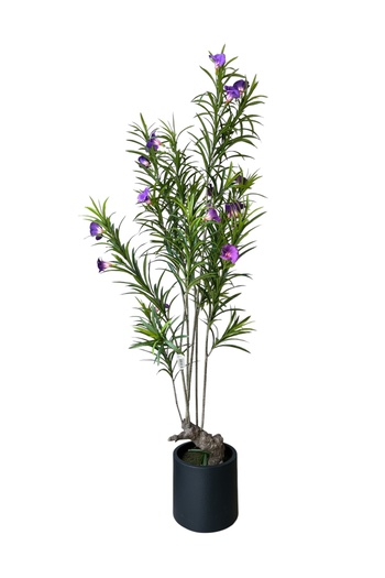 Generic Realistic texture artificial Ruylia Mauve tree in a large black pot 1.5m