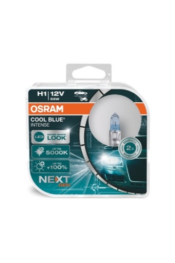 Osram SET 2 BECURI 12V H1 55 W ALBASTRU RECE INTENSE NextGen OSRAM