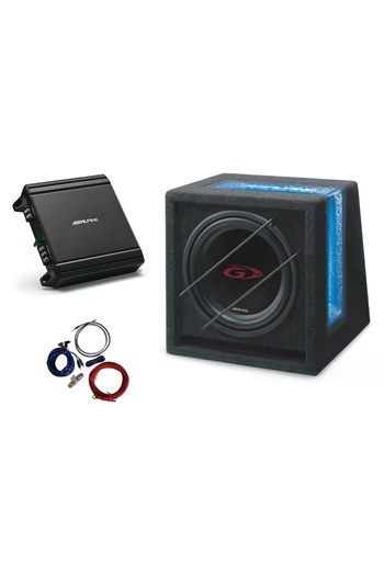 Alpine Pachet Subwoofer auto Alpine SBG-1044BR + Amplificator MRV-M250 + cabluri LK-10