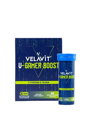 Velavit V-Gamer Boost Food Supplement with L-Tyrosine, Taurine and Ginseng