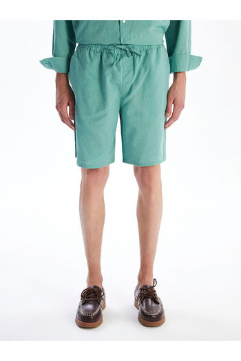 LC Waikiki Green Comfortable Fit Linen Blend Men's Shorts