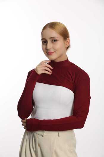 Modamelita Hijab Neck Collar Oversleeve Bolero Crop Neck Collar