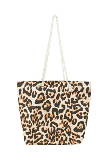 Erays Home Leopard Patterned Beach Towel and Beach Bag Set Sea Towel Digital Printed Towel Beach Set