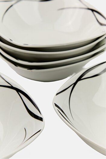 Maser 6 Pcs Printed Porcelain Cereal Bowl Set, Multicolor
