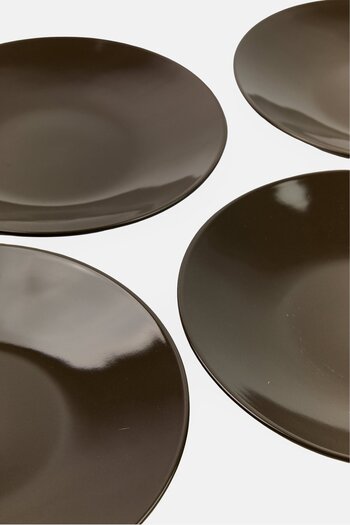 Maser 4 Pieces Dessert Plates, Grey