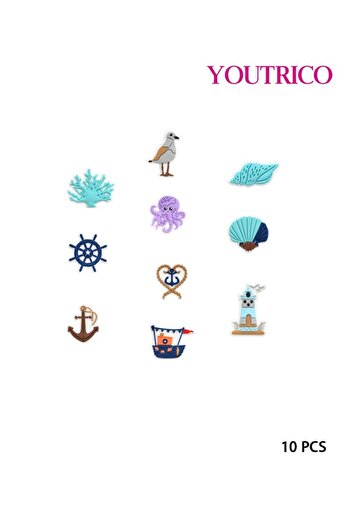Youtrico 10pcs Ship Wheel Jibbitz Charms for Slipper Ornament