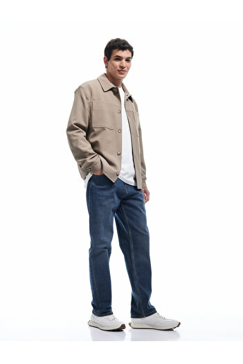 Koton Vintage Straight Fit Jean Trousers with Regular Waist Buttons