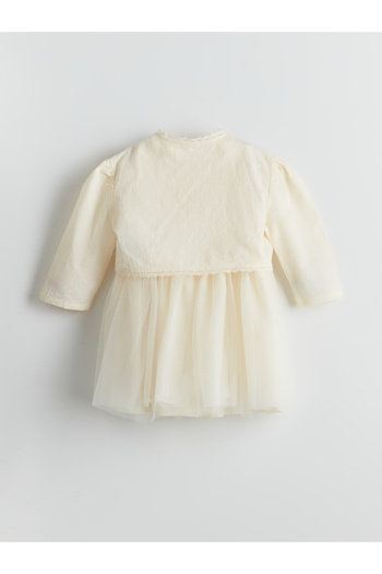 LC Waikiki Crew Neck Girl's Dobby Dress