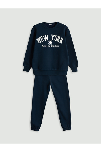 LC Waikiki Σετ αγορίστικη φόρμα Crew Neck New York Printed