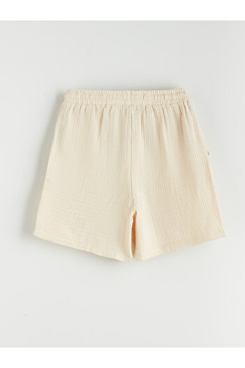 LC Waikiki Elastic Waist Textured Muslin Women's Shorts