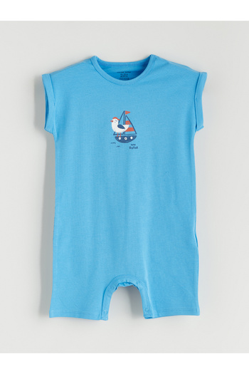 LC Waikiki Crew Neck Printed Baby Boy Jumpsuit