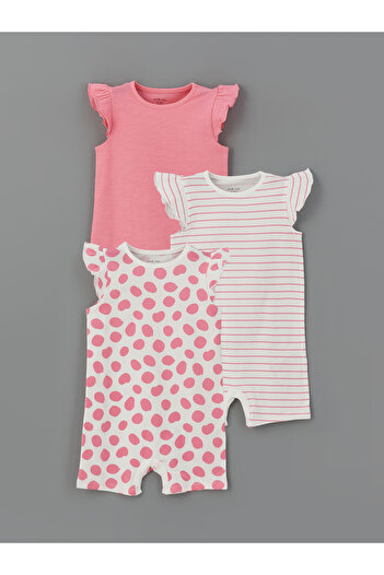 LC Waikiki Crew Neck Baby Girl Jumpsuit 3-Piece