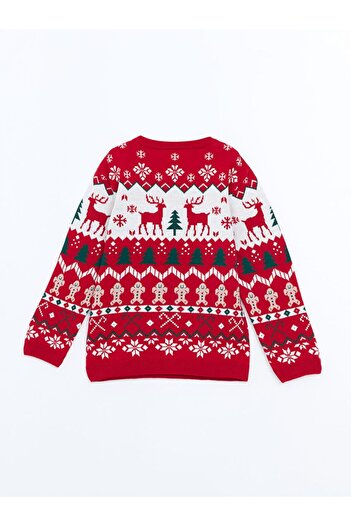 LC Waikiki Red New Year Themed Boy's Sweater
