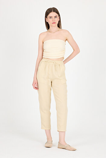 Rays Stone Muslin 100% Cotton Elastic Waist Trousers 8055A