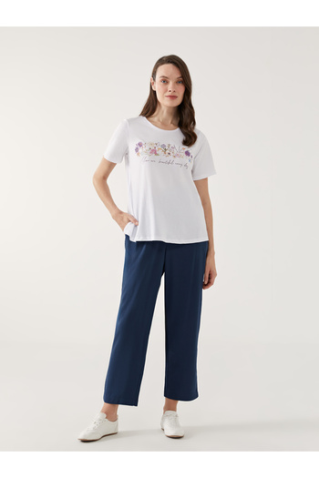 LC Waikiki Elastic Waist Textured Women's Trousers