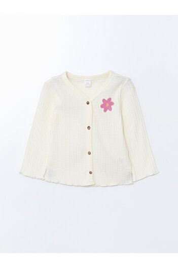 LC Waikiki V Neck Striped Baby Girl Cardigan