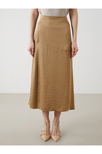 LC Waikiki Zippered Waist A-Line Satin Women's Skirt