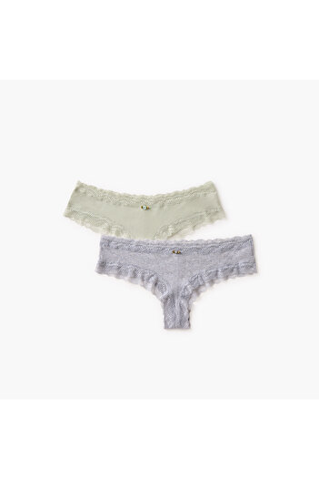 FAV Set of 2 - Lace Trim Ribbed Briefs