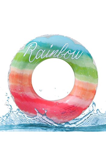 BaoBao Inflatable ring Baobao Rainbow 90 cm, colorful, made of durable PVC, for children and adults
