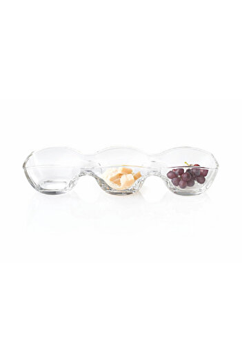 Vidivi Banquet High Definition Glass Divide Dish Serving Platter Crystal Clear 39 x 13cm