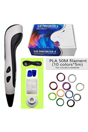 Choice5 PLA Filagment White add 50M PLA New Style 3D Printing Pen 3D Pen Set for Kids with Power Supply Pla