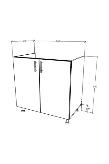 haaus.ro Haaus Karo Sink Cabinet, 2 Doors, Anthracite/White, 80 x 50 x 80 cm