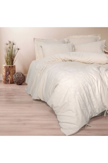 Cotton Box Linen and cotton bed linen with embroidery, Cotton Box, Kivora Beige