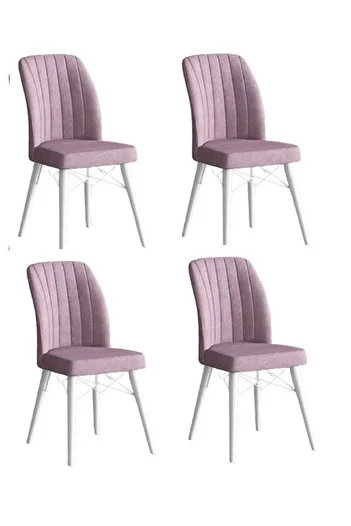 Casafun Set of 4 Cafe Fun chairs, HORECA production, for cafe, restaurant and terraces, WHITE wooden legs