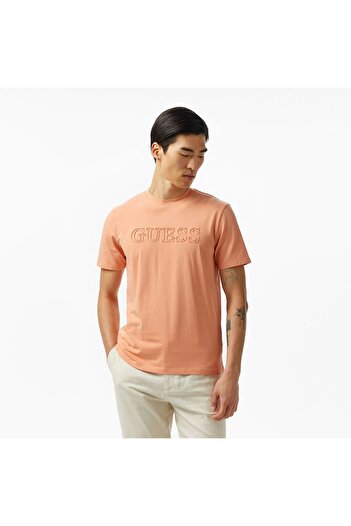 Guess SS ALPHY T-SHIRT Ανδρικό πορτοκαλί μπλουζάκι Z2YI11J1314-G3I1