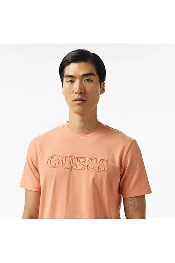 Guess SS ALPHY T-SHIRT Ανδρικό πορτοκαλί μπλουζάκι Z2YI11J1314-G3I1