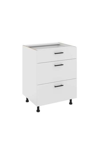 haaus.ro Haaus Karo Base Cabinet, 3 Drawers, White, 60 x 50 x 80 cm