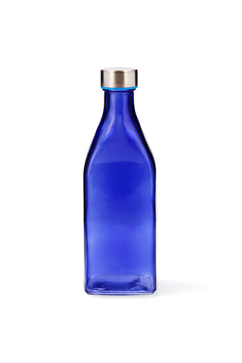 Ovo Quid Habitat glass bottle, blue, 1L, set of 6 pieces